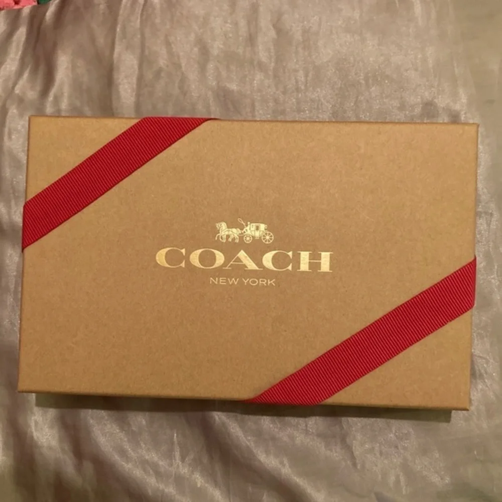 Coach Black Cherry Gift Set with Wristlet and two charms NWT